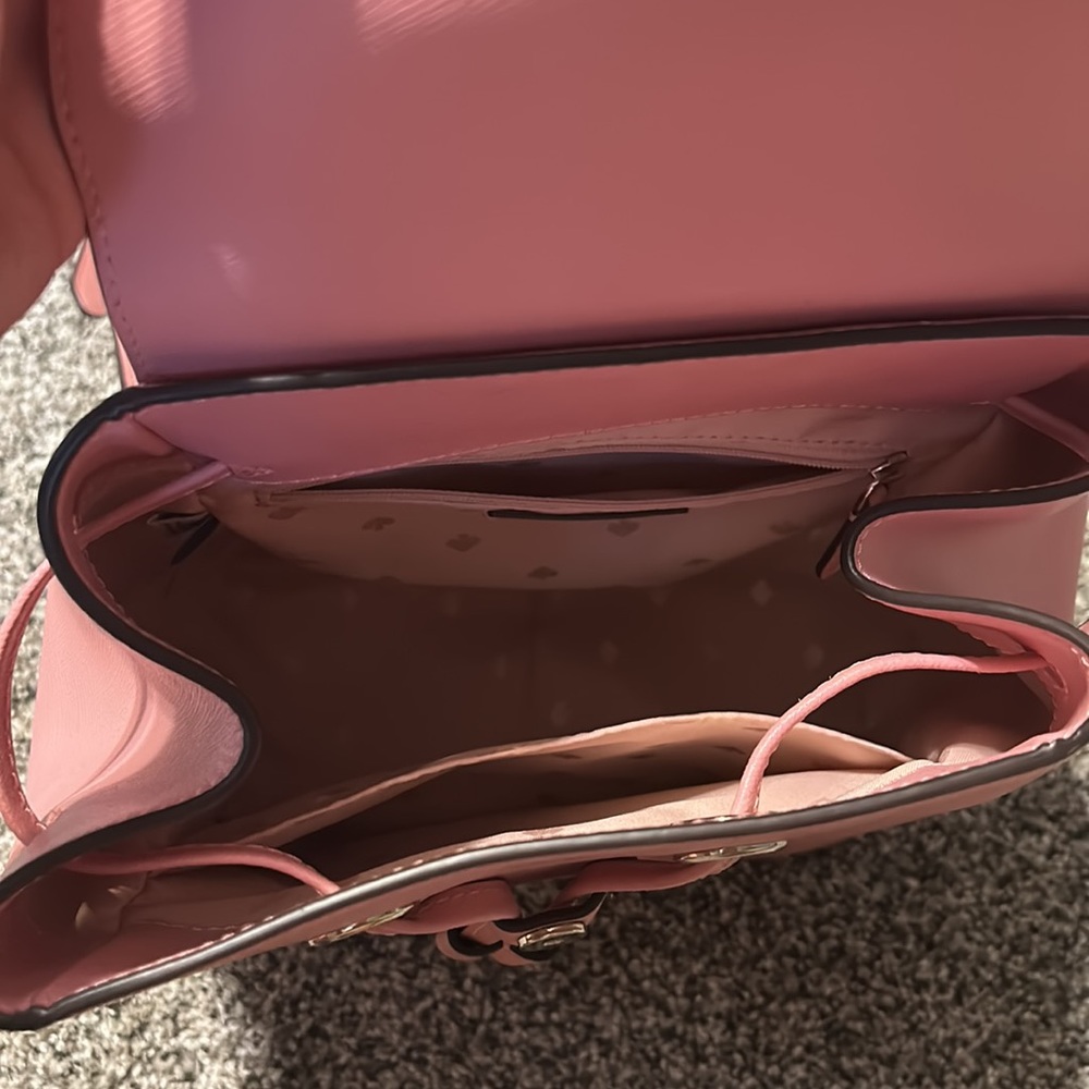 Pink leather Kate Spade backpack and matching wallet. - Picture 3 of 6